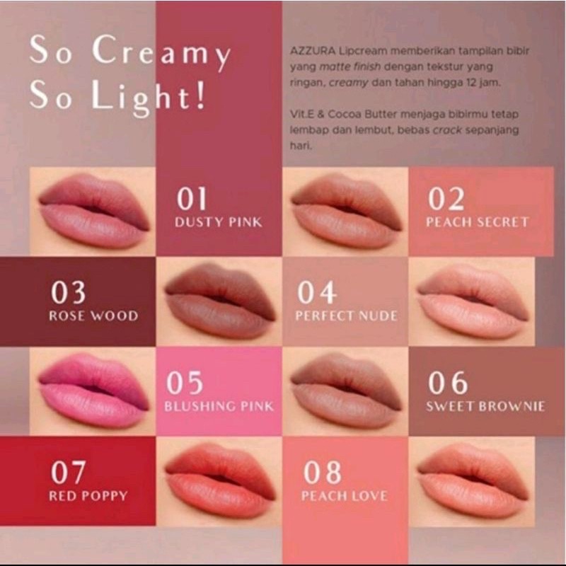 [kn] azzura lipcream matte - lipmatte azzura - cream matte lip