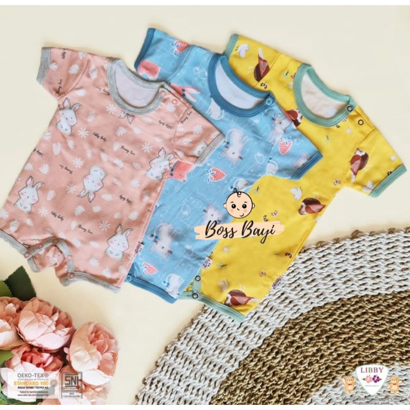 LIBBY - Premium Jumper Segiempat / Romper Bayi Motif 0-12bulan