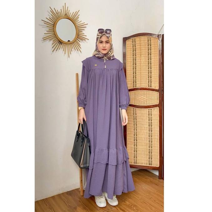 [ free bross ] GAMIS JUMBO POLOS SHELLA BAHAN RAYON CRINGKLE PREMIUM AIRFLOW || KODE0222105 ||  - Ga