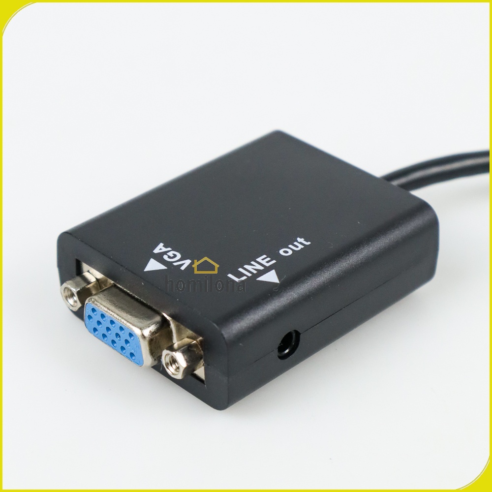 Kabel Adapter HDMI ke VGA Female Dengan Port Audio - Taffware HD008 - Black