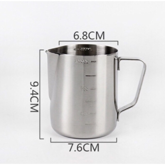 Milk jug pitcher dengan garis 350ml measurement latte art jug stainless steel needle