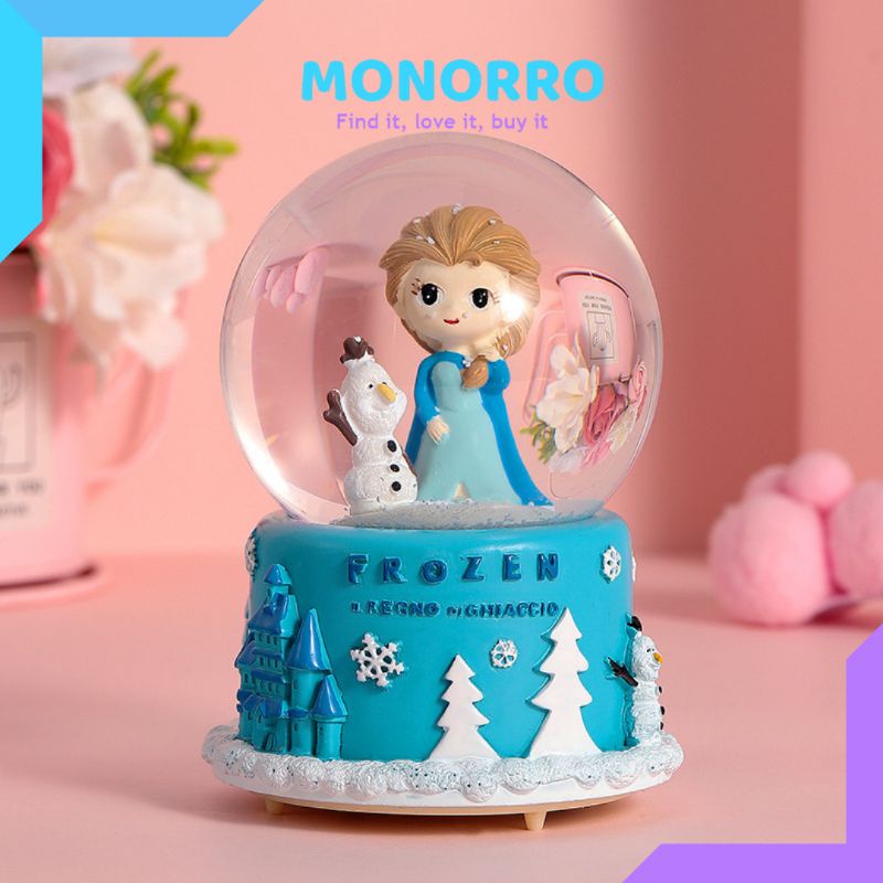 Snowball Lampu - Snow Globe - Bola Musik Lampu - Bola Salju Musik - Bola Lampu - Bola Kristal Musik 