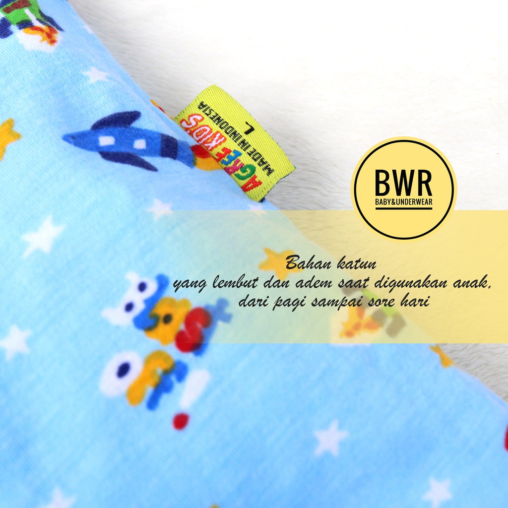 [ 3pc ] Boxer Agree 6168 Kids WARNA | Celana Dalam Anak Boxer Dasar Warna Motif Lucu - Bwr