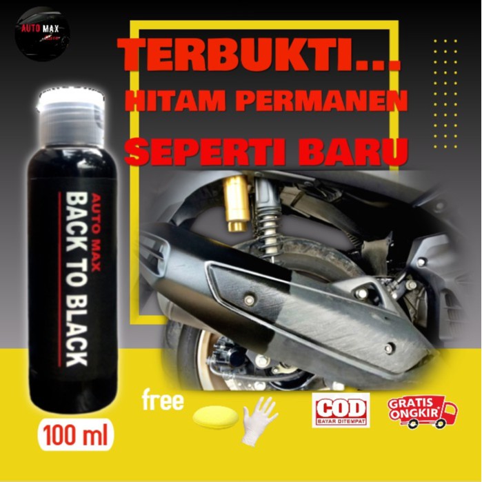 Penghitam Body Motor Dashboard Bodi Back To Black Nutens Aero Black Kit Semir Kasar Motor Permanen