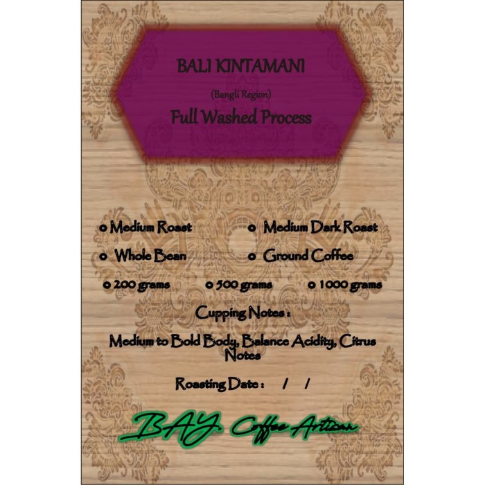 

Ds0Ds1D Arabica Bali Kintamani Full Washed ( Kopi Biji / Kopi Bubuk ) 1 Kg - Medium, Biji Ds20X11