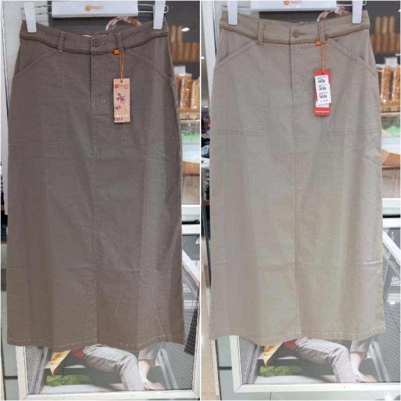 Rok wanita bahan soft jeans triset original