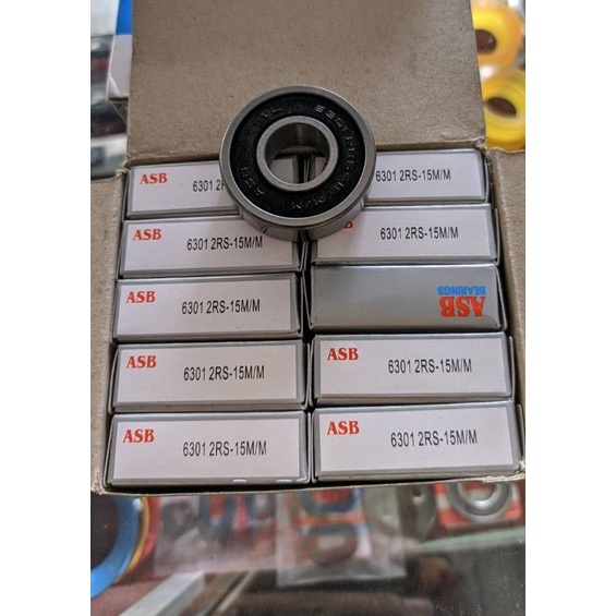 Bearing / Laher Roda Motor 6301 2RS 15mm 15 mm Tutup Karet Double ASB