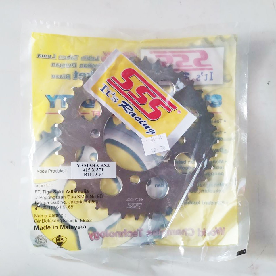 Ger / Gear Belakang SSS RXKing, Jupiter Z, Jupiter MX, Fiz R Ukuran 32T, 35T, 37T, Silver 415