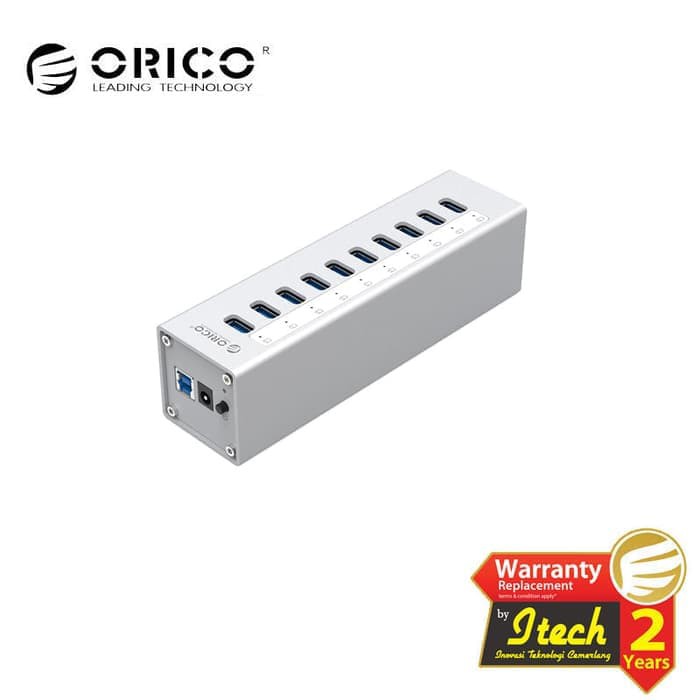 ORICO A3H10 USB3.0 HUB 10 PORT Super Speed Aluminium with Adaptor