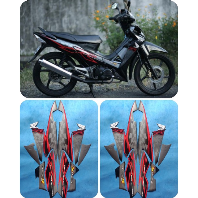 Striping Stiker Lis Les Body Motor Full Set Honda Supra X 125 R CW 2008-2009 Standar Original Warna 