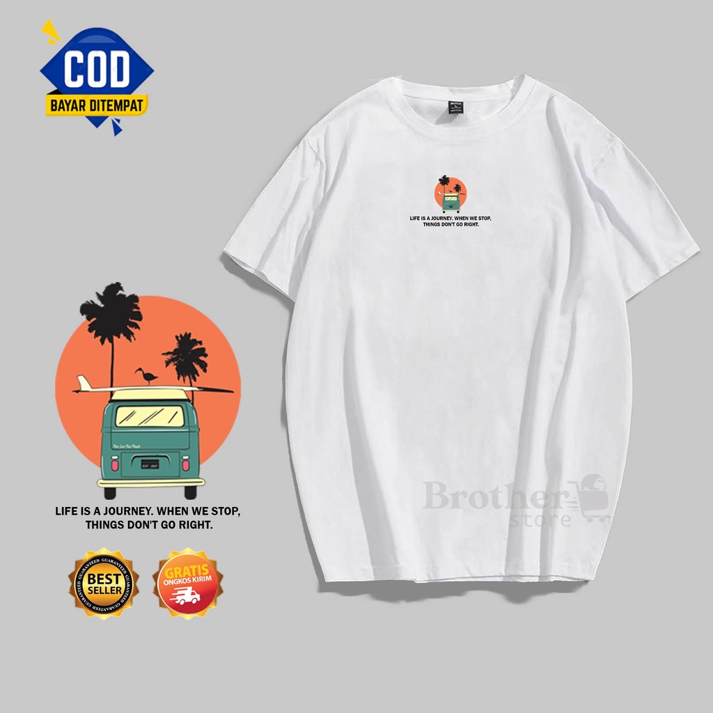 BROTHER STORE - Kaos Distro Pria - KAOS COWOK CEWEK - Kaos Kata Kata - Articel a journey Premium