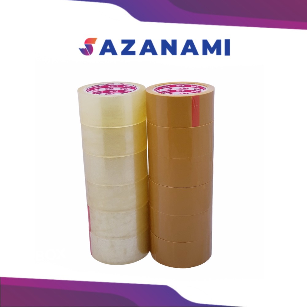

Lakban Bening 2" Inch 80Y Yard Sazanami Opp Tape Isolasi Selotip
