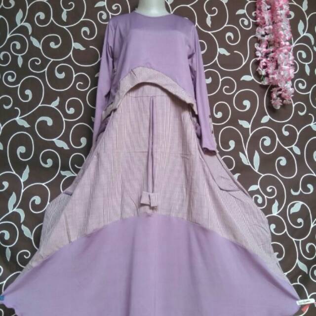 Gamis katun kombi jersey inner dan outer terpisah