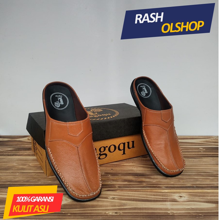 Sepatu Sandal pria kulit asli Selop Bustong Pria Terbaru