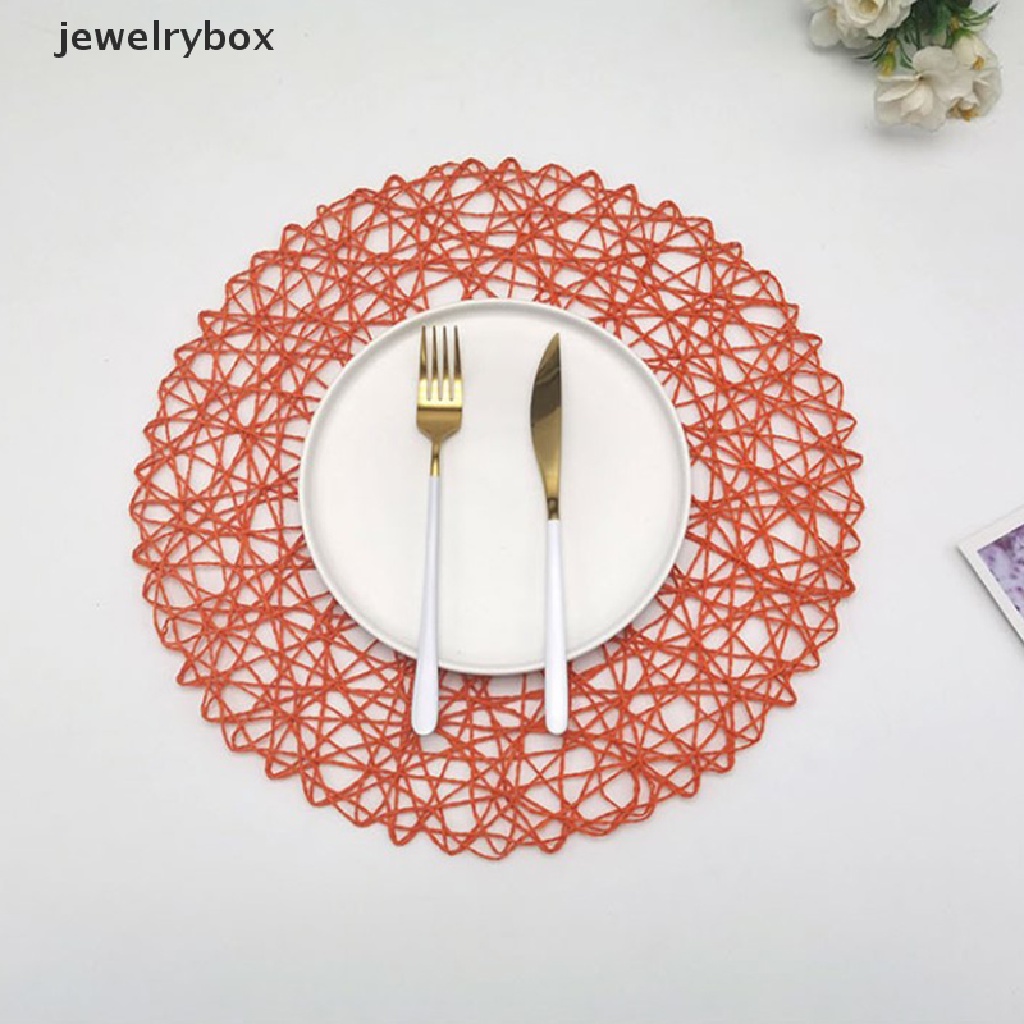 (jewelrybox) Alas Piring Bentuk Bulat Bahan Woven Untuk Meja Makan