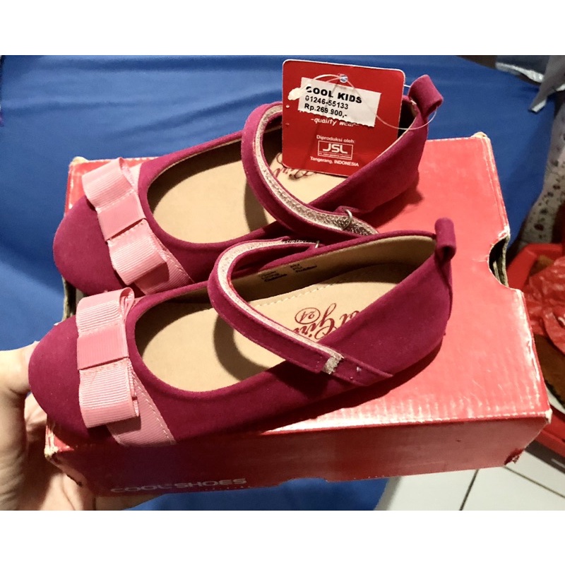 Flat Shoes Sepatu Balet Pesta Anak Perempuan Cool Kids Pink Fuschia