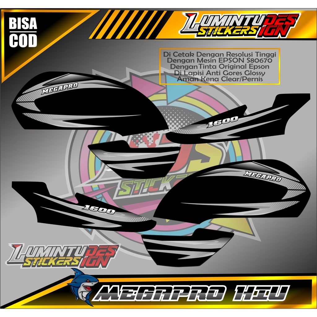 Striping Variasi Megapro Hiu List Stiker Megapro Hiu Desain Terbaru