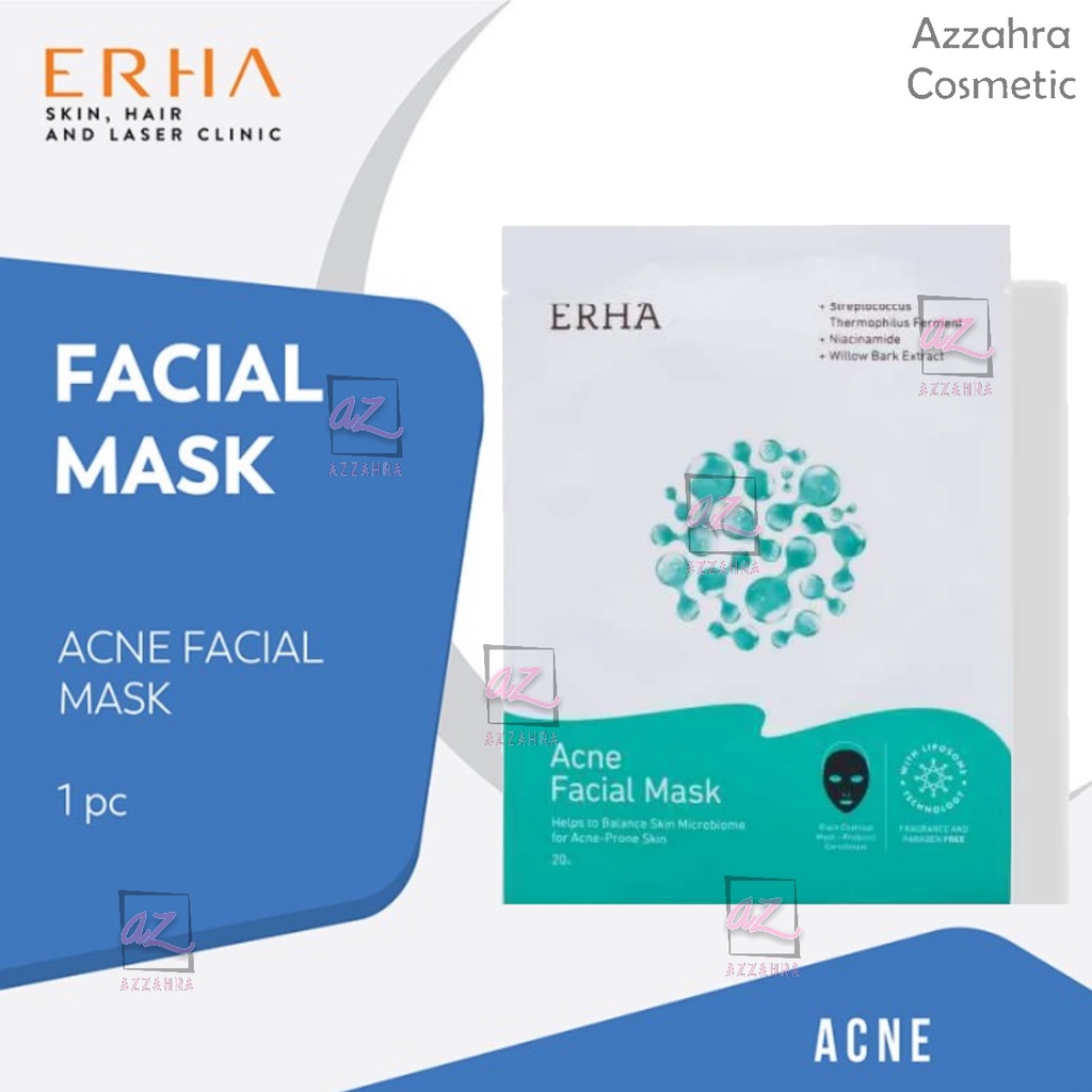 ERHA Acne Facial Mask 1 pcs | 3 pcs |  Masker Wajah Jerawat