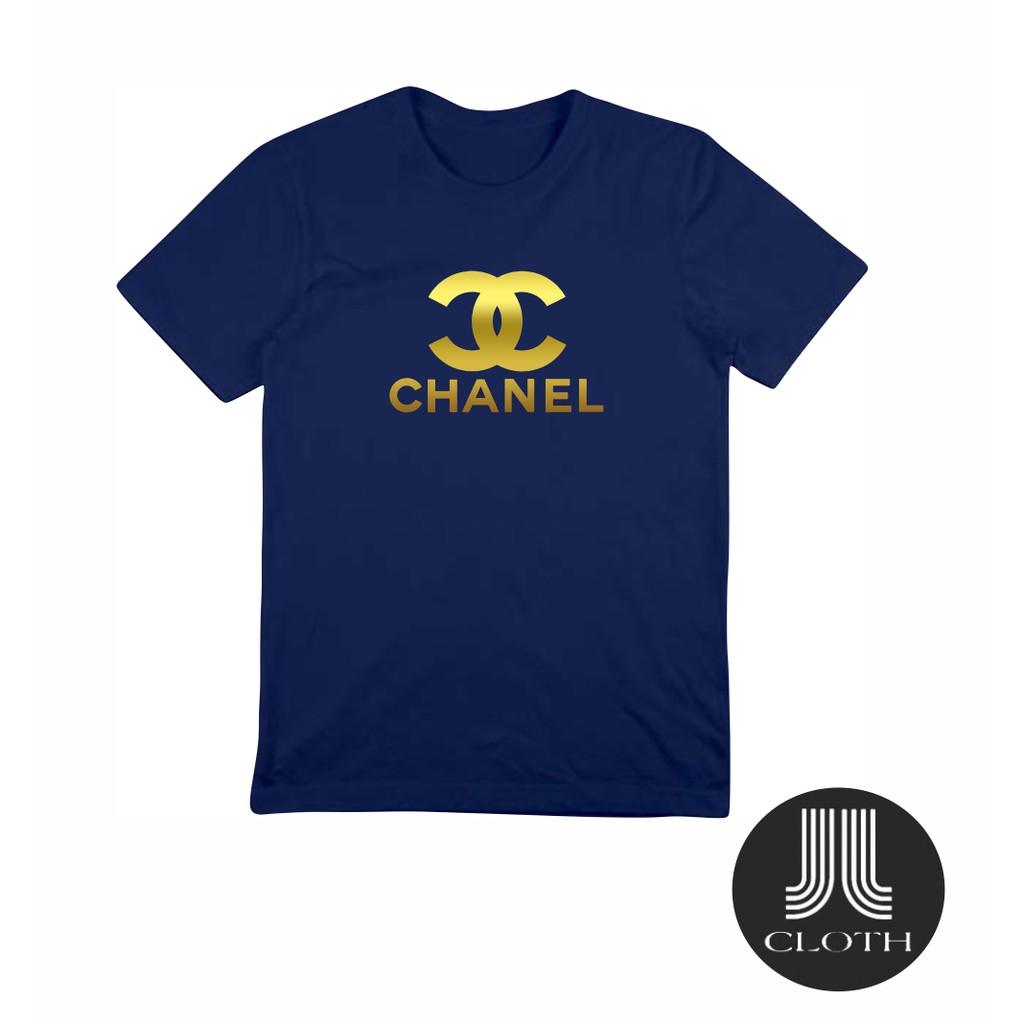 TSHIRT BAJU KAOS DISTRO PRIA WANITA CHANEL LOGO CASUAL COTTON COMBED 30S