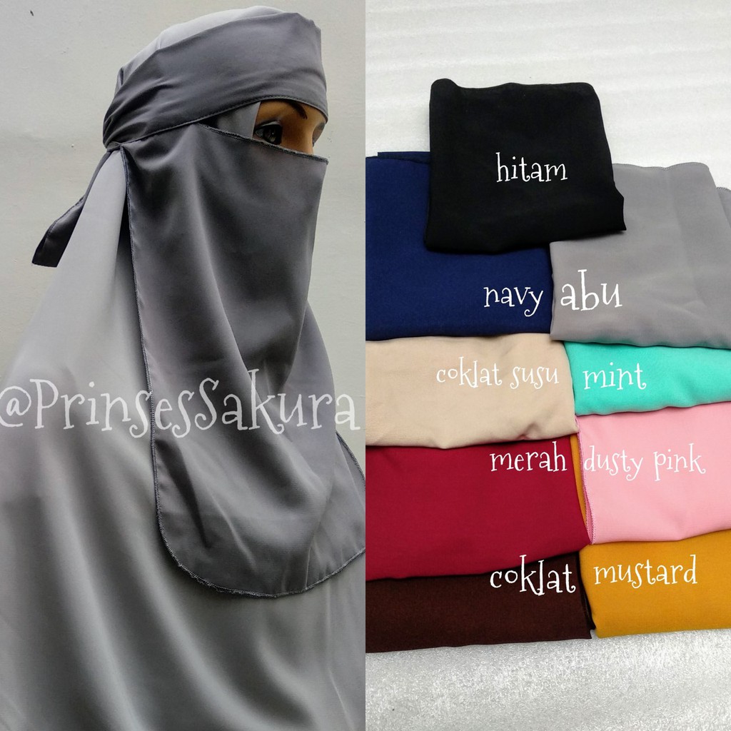 Niqab Cadar Bandana wolfis tali kecil