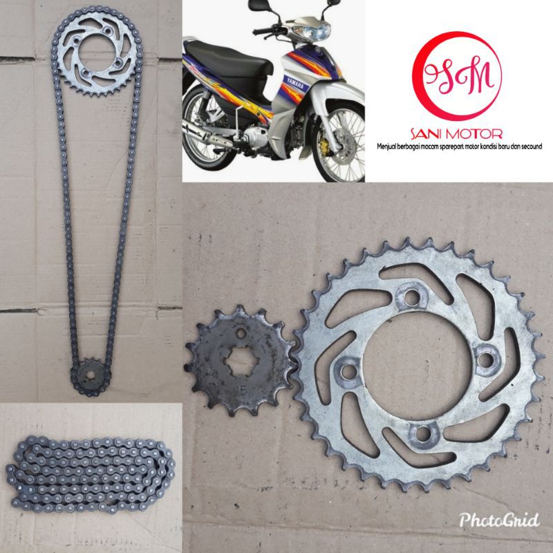 Gear Set Motor Jupiter Z Lama Gear Depan + Gear Belakang + Rantai