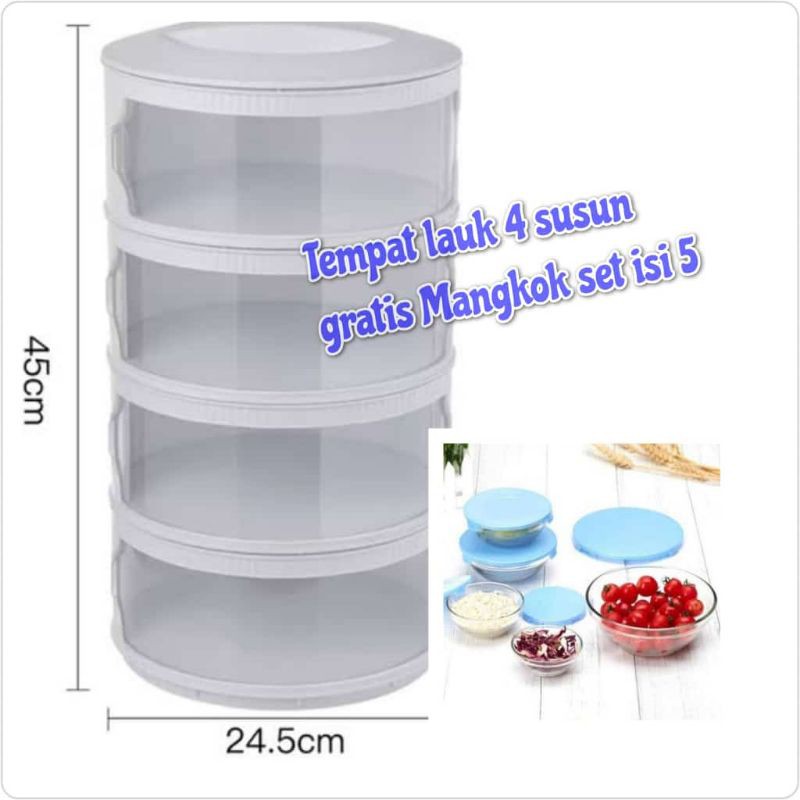 tempat lauk 4 susun
