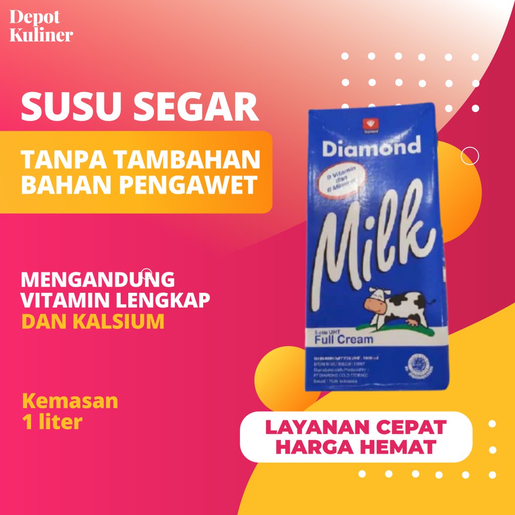 Jual Susu Diamond Full Cream UHT 1 Liter | Shopee Indonesia