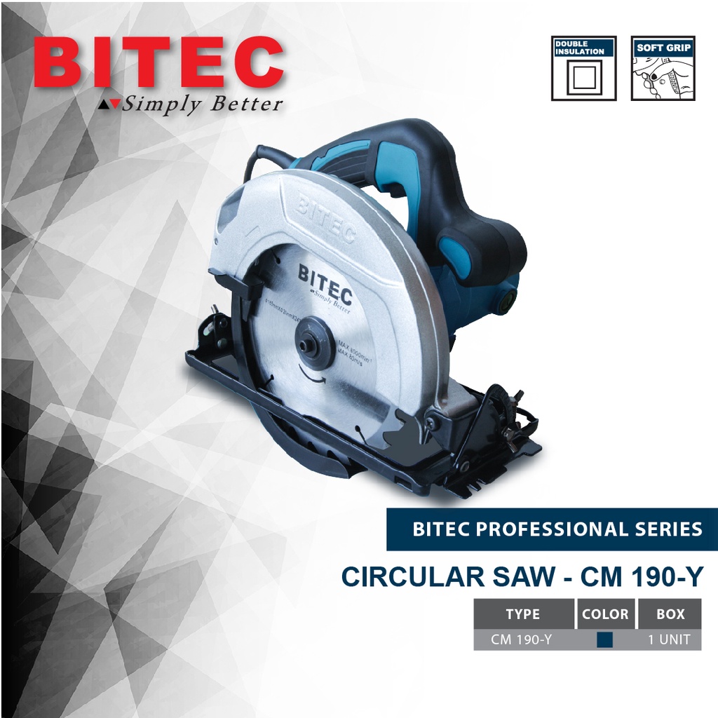 Bitec Mesin Gergaji Kayu Professional 1050W 7Inch-Cm 190 Y Garansi Resmi 1Th