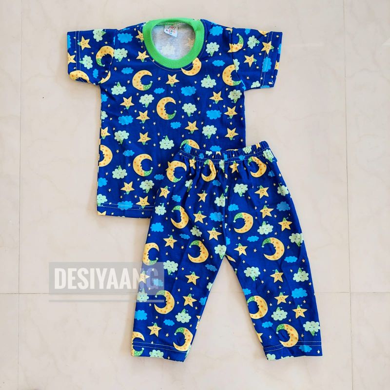 Piyama Anak Qkids Size Xs(5-18 bulan) Lengan pendek Celana Panjang