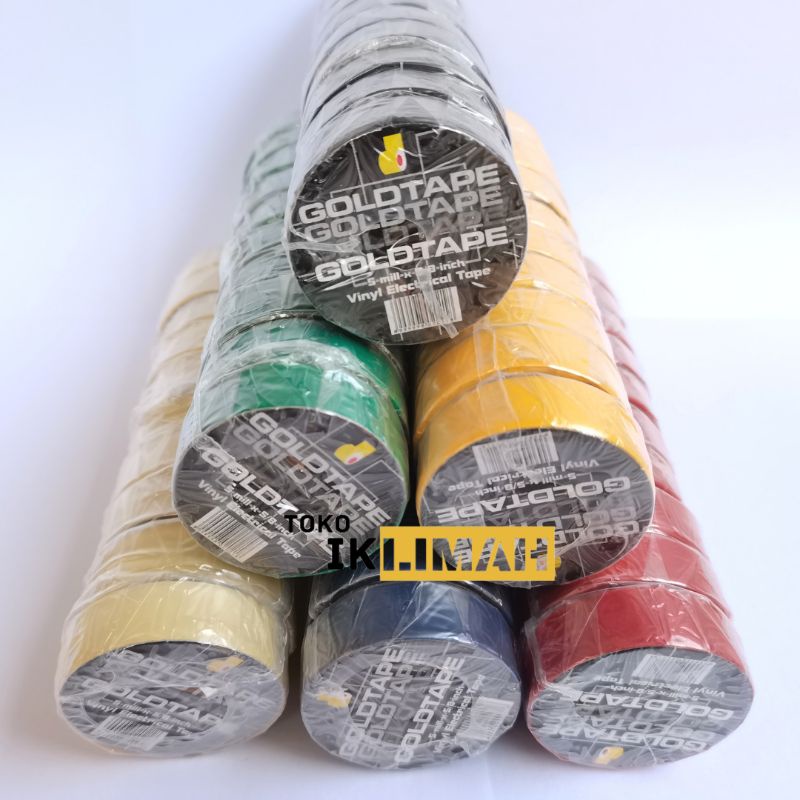 

Isolasi Kabel Listrik Gold Tape Kecil / Solasi PVC (10 Pcs)