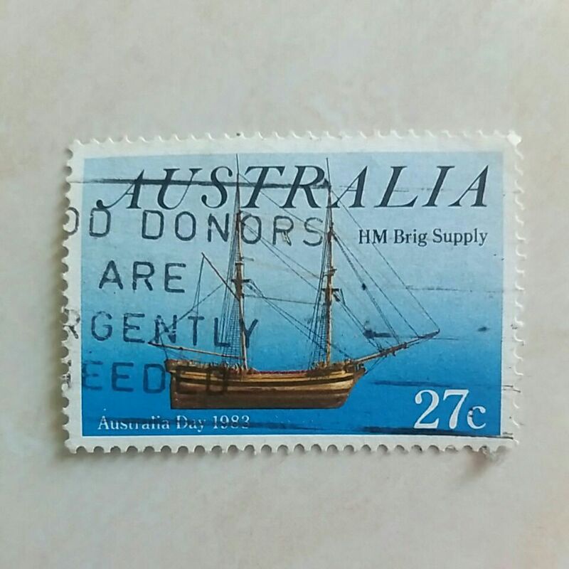 

(AA) Perangko Australia HM Brig Supply Australia Day 1983 27c Used
