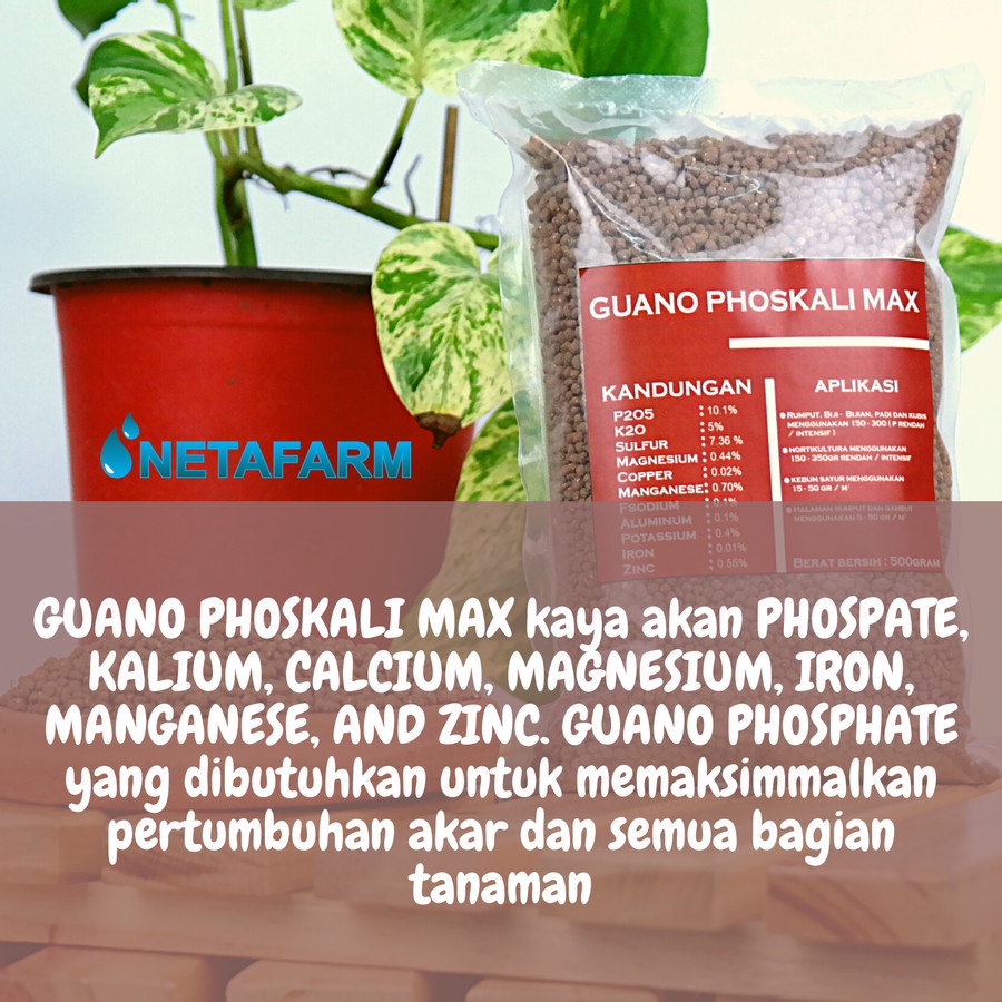 GUANO PHOSKALI MAX NPK 0-10-5 Pupuk Organik 500gr