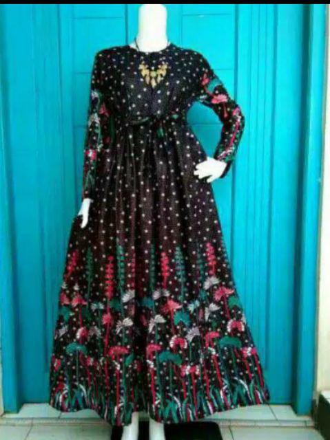 Gamis Batik Syari Muslimah Modern Busui Allsize Jumbo Xxl