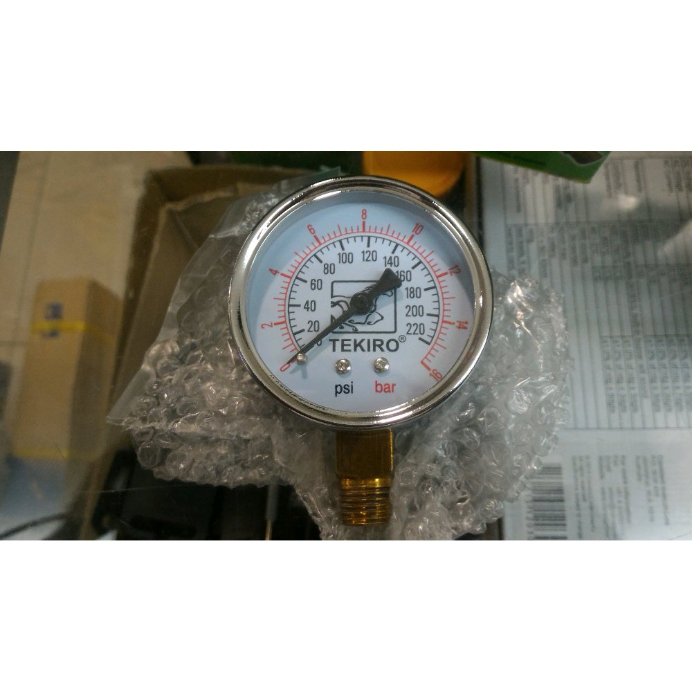 Pressure Gauge Tekiro 16 Bar - Meteran Angin Tekiro 16 Bar