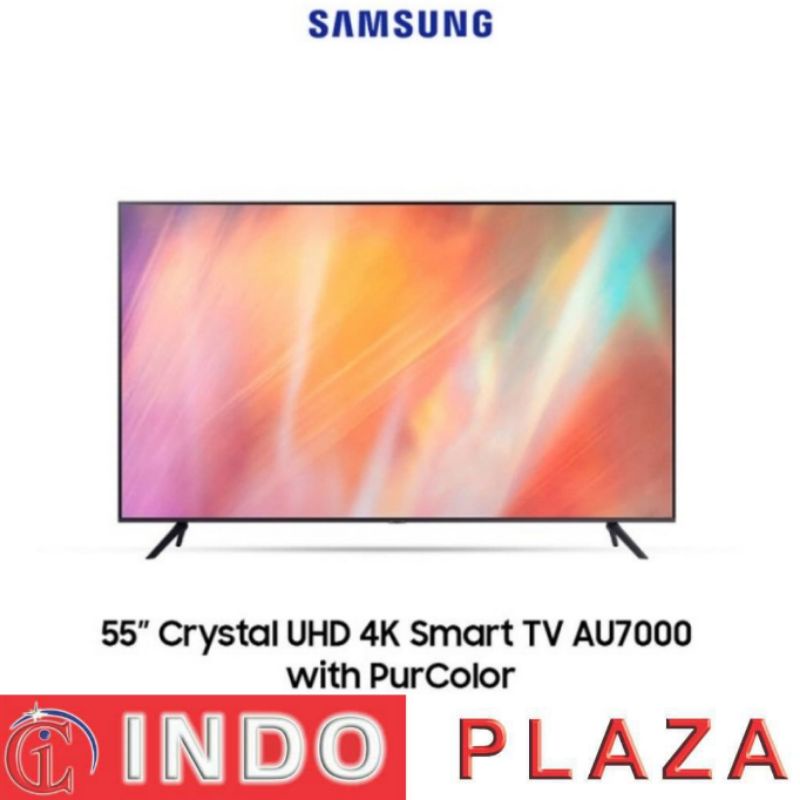 TV SAMSUNG 55 INCH SMART NEW 2021 UA55AU7000 4K CRYSTAL UHD (MEDAN)