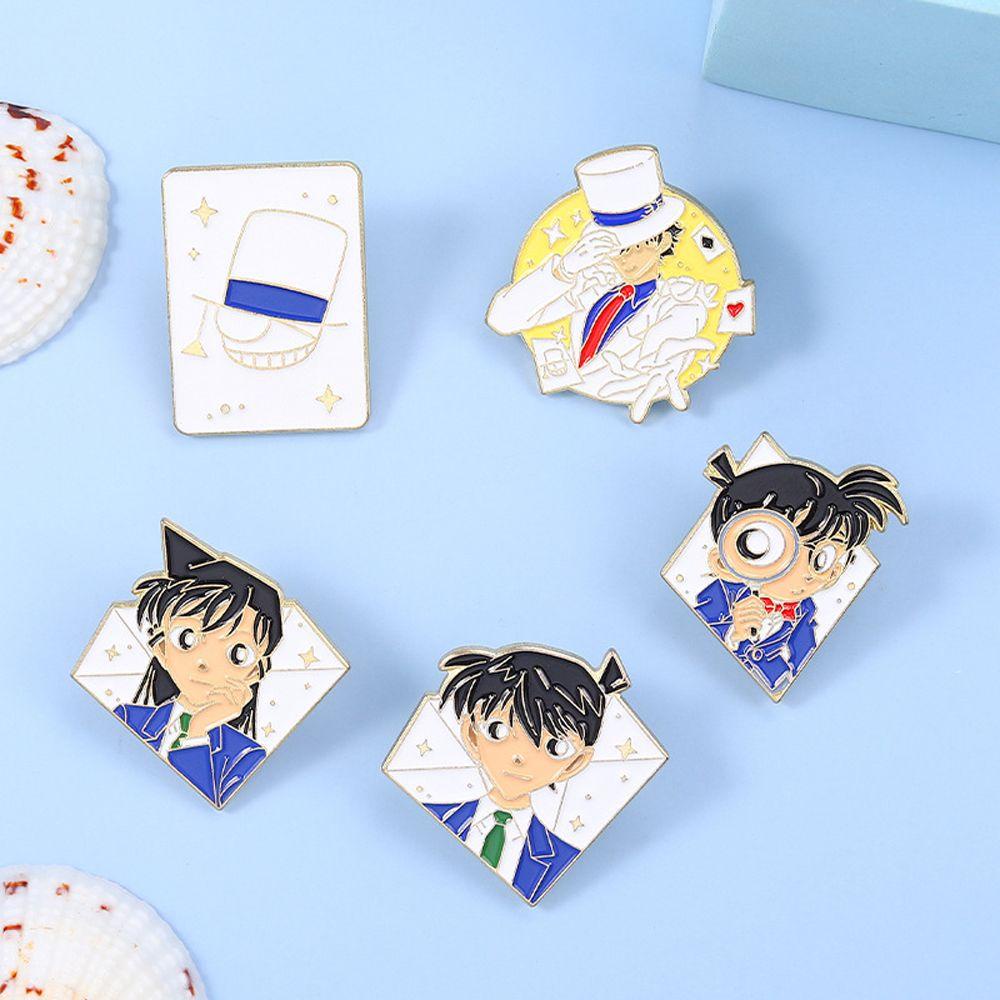 Mxbeauty Detektif Conan Bros Hadiah Cosplay Pakaian Dekorasi Kartun Decor Lencana Badge Pin Enamel Brooch