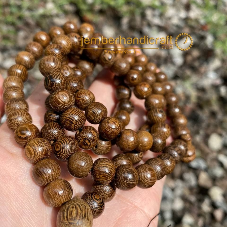 TASBIH KAYU GALIH JOHAR / TASBIH GALIH KELOR JOHAR / KELOR EMAS 99 BUTIR UKURAN 8MM DAN 10MM BERSERTIFIKAT