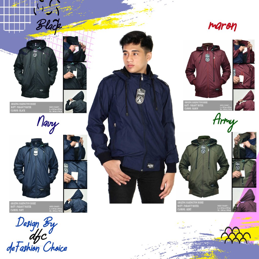 Jaket Premium Pria Harington Windproof Original AMZ jacket