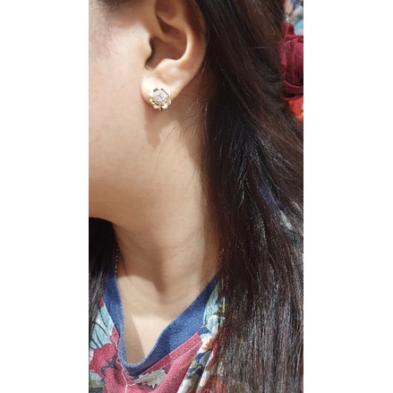 Anting Premium Quality lapis emas Anti karat anti alergi earring zircon mata halus 026