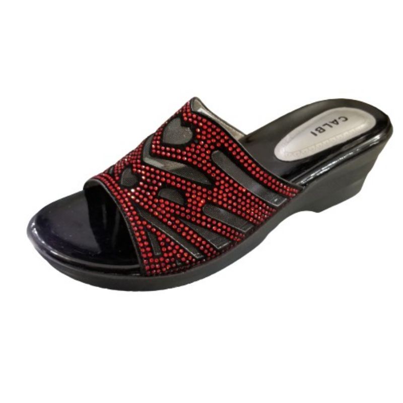 calbi sandal wedges rendah fashion kekinian