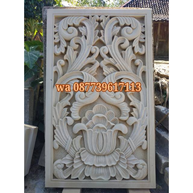 relief batu paras jogja hiasan dinding ornamen loster batu alam