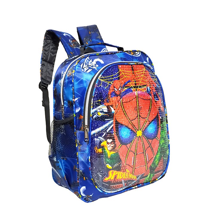 TAS RANSEL SEQUIN / USAP 2 GAMBAR KARAKTER SPIDERMAN - ULTRAMAN ANAK SEKOLAH TK / SD