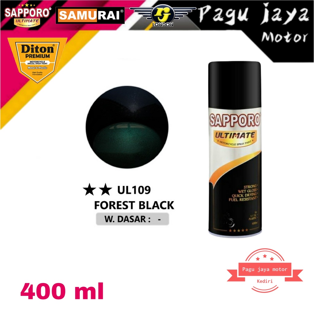 SAPPORO ULTIMATE UL109** FOREST BLACK 400ML PILOK PILOX CAT SEMPROT SPRAY PAINT