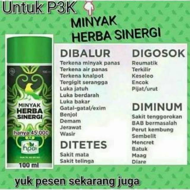 Minyak Herba Sinergi Hpai Minyak Burung Bubut Hpai Shopee Indonesia