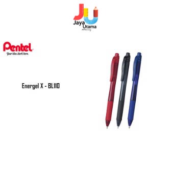 

Pentel Energel Pen 1.0 Mm BLN110 Blue Ink Black Ink Color Barrel Pulpen Ballpoint