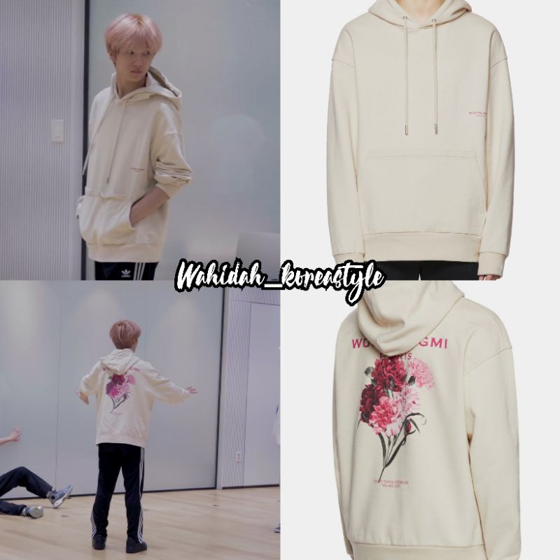 Jaket Hoodie Park Jisung NCT "Wooyoungmi Paris Flower" Baju Idol KPop Fashion