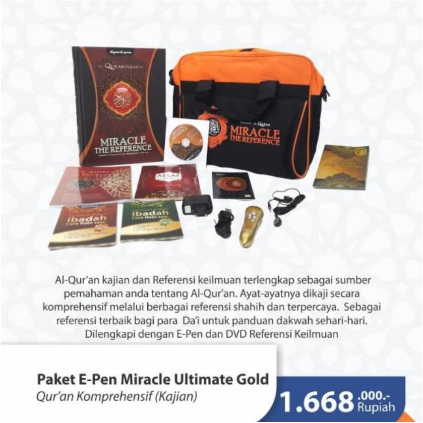 AL QURAN PAKET E-PEN MIRACLE ULTIMATE GOLD