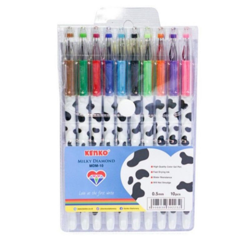 

Pulpen Gel Set Kenko Milky Diamond 10 Warna