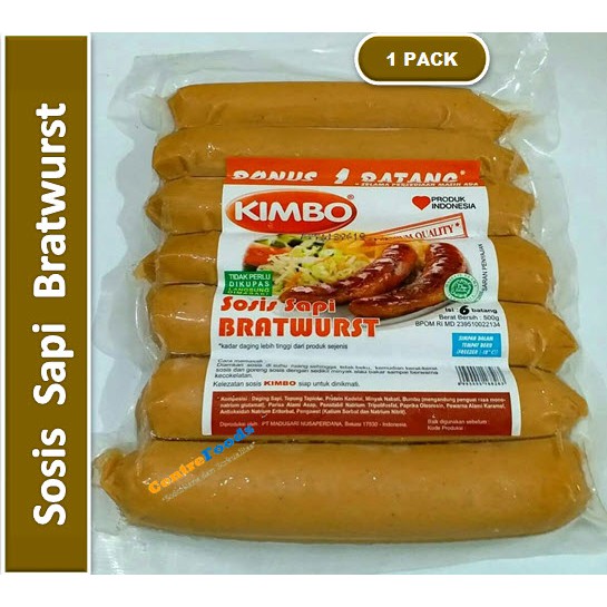 

Sosis Sapi Bratwurst | Kimbo Isi 7 Pcs [ Harga Per PACK ]