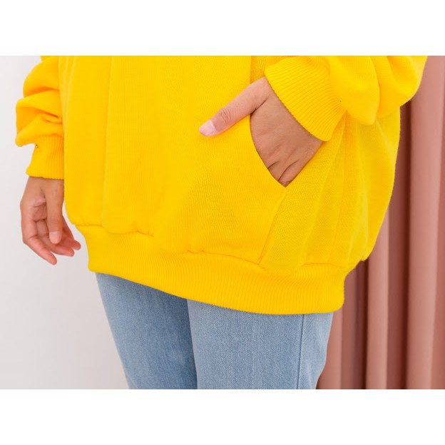 Sweater Hoodie Polos Oversize Jaket Pria Wanita Premium WARNA KUNING